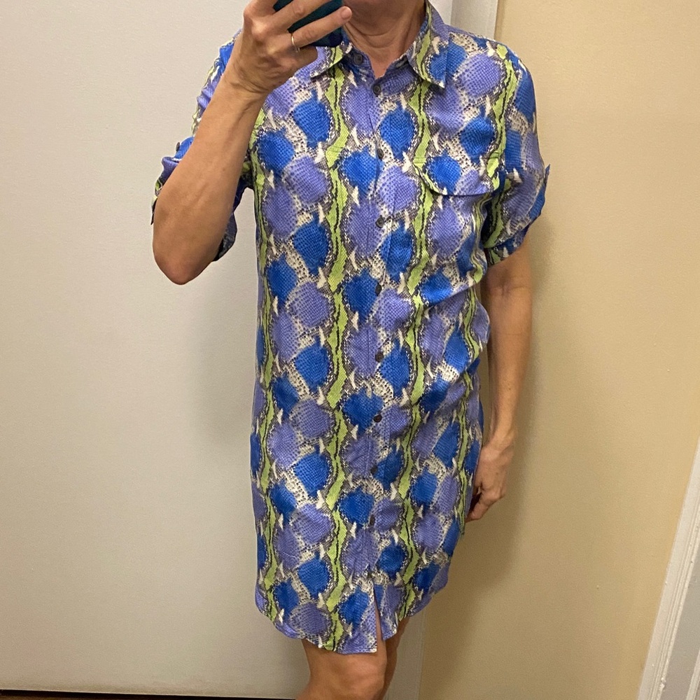 Equipment Snake Patterned Silk ShirtDress - Picture 3 of 6